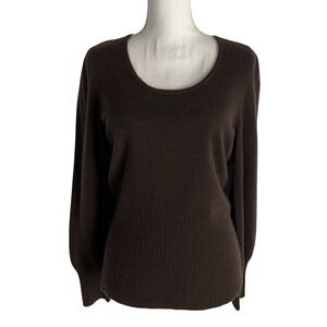 U-Knit 100% Pure Cashmere Brown Sweater Women's Size‎ M Long Sleeve